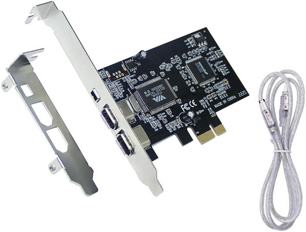 FOR PCI-E To 1394 Firewire Card,PCI-Ex1 To IEEE 1394 3-Port Firewire Card Support 1440X1080 Resolution,With 0.8M 1394 Cable