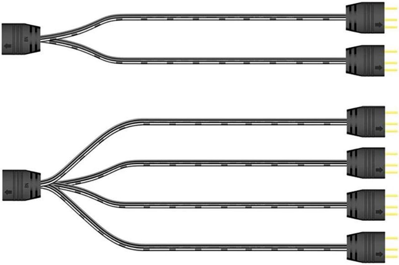 FOR 5V 3-Pin A Extension Cable Point Two/Four A Sync Hub Extension Line Support 5V 3Pin Memory Vest Light Bar Fan