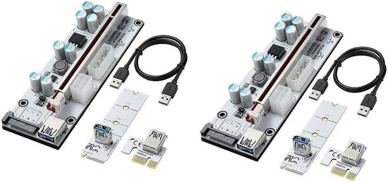 FOR 2 Pack PCI-E 1X To 16X VER010-X Expansion Card With M.2 To PCI-E X1 Riser Card NGFF Slot Adapter Card For BTC Mining