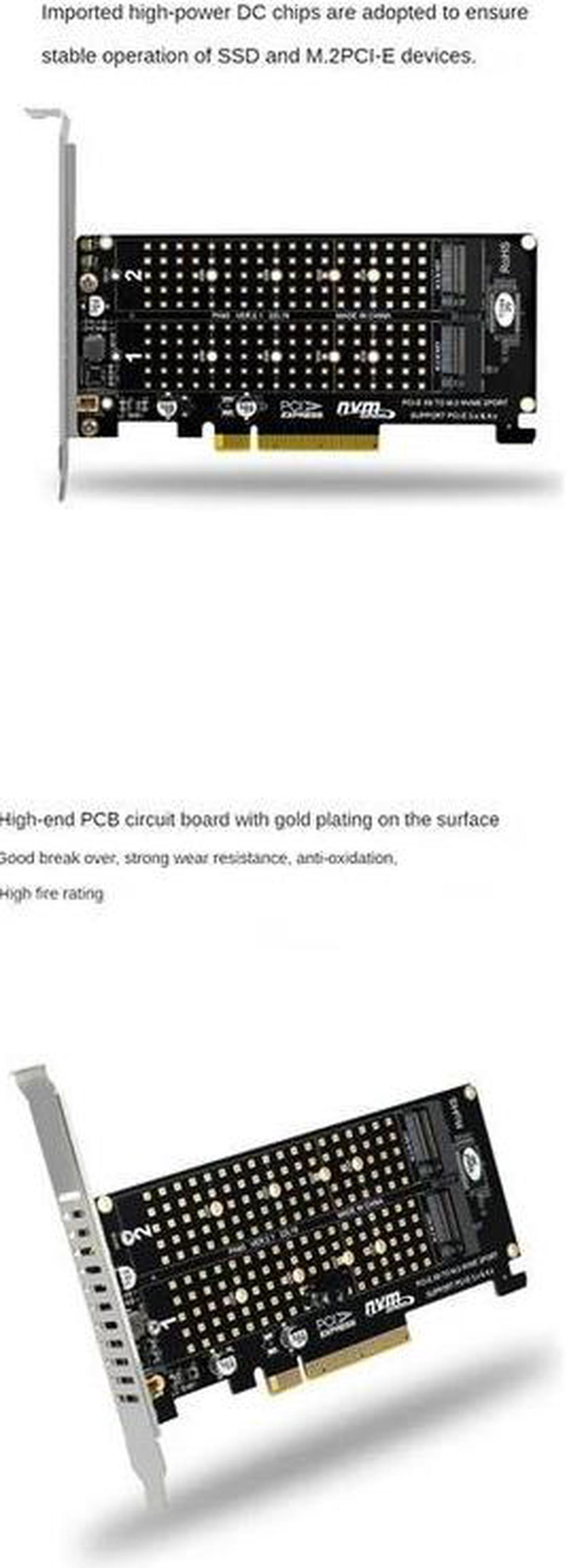 FOR PCI-E X8 Double Disk RAID Card NVME M.2 M KEY SSD Expansion Adapter Extended Dual NVME RAID PCI-E X8 Split Card