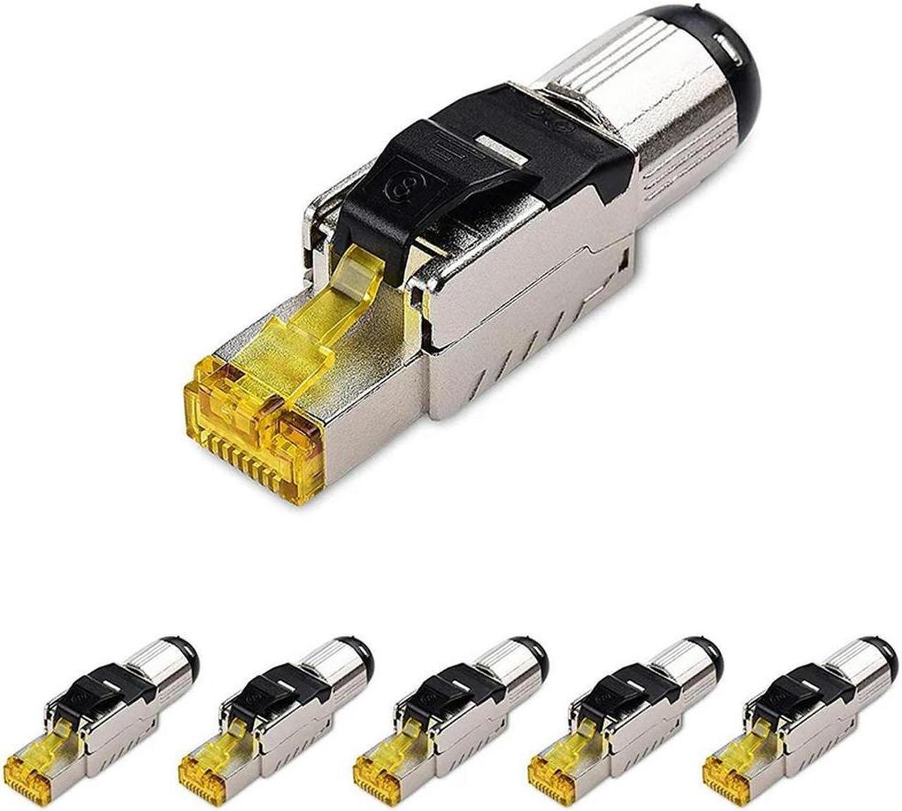 FOR 6-Pack Tool Shielded RJ45 Cat 8 Cat8 Field Termination Plug Cat8 Connector Cat8 Plug