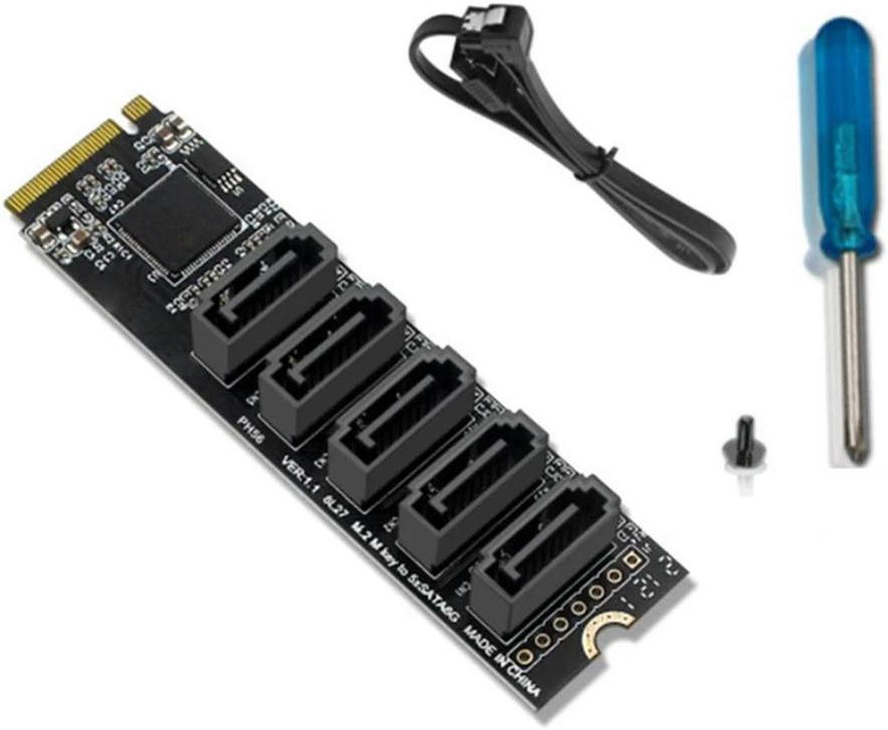 FOR M.2 NGFF PCIE B-Key Sata To SATA 3.0 5 Port Expansion Card 6Gbps Adapter Card 585 Chipset M.2 NVME To SATA3.0