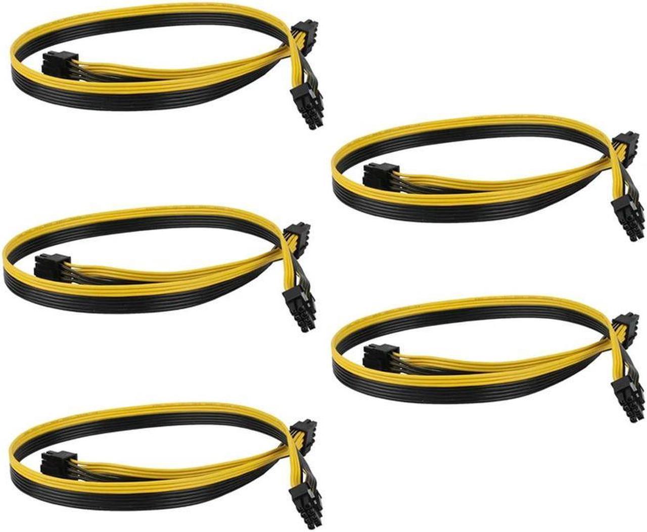 FOR 5Pcs PCI-E 8Pin To Dual 6+2 Pin Power Supply Cable PCIE 6+2Pin Male To 8 Pin Male For Modular PSU