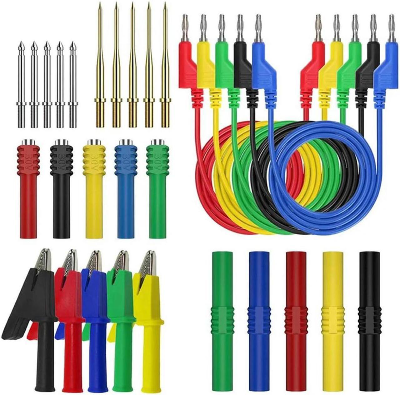 FOR Plug Silicone Test Leads Kit 4Mm Stackable Plug With Threading Probe,Automotive Test Leads For Multimeter Durable