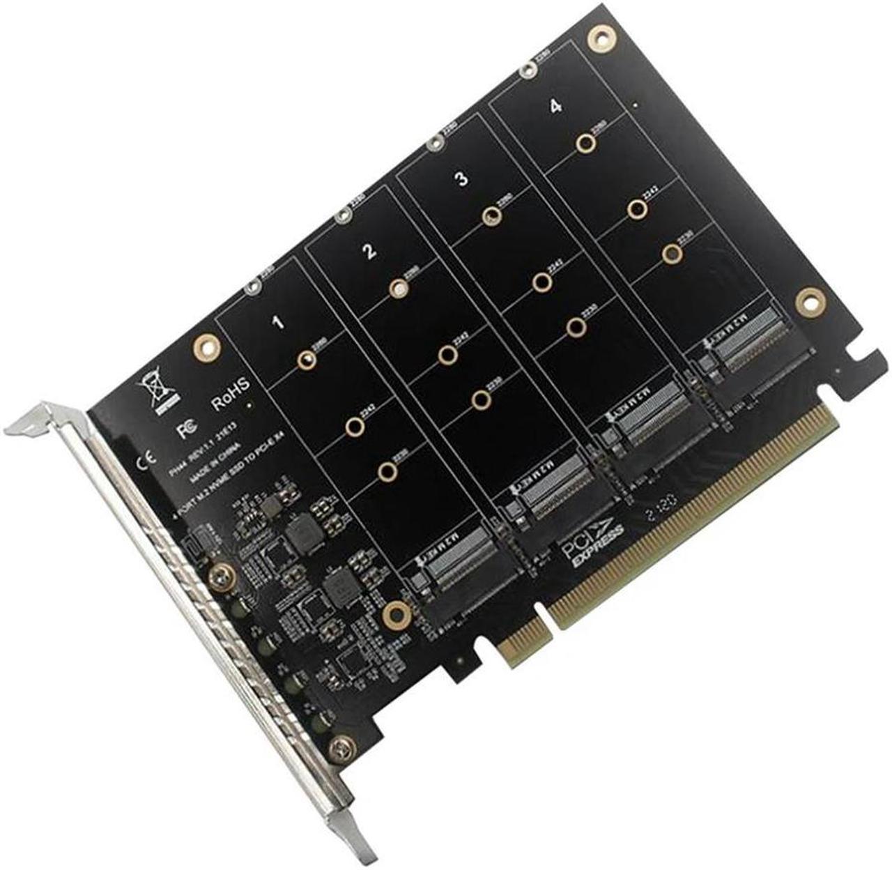 FOR PCIE 4-Port M.2 NVEM SSD Expansion Card Computer Motherboard Solid State Drive Expansion Card