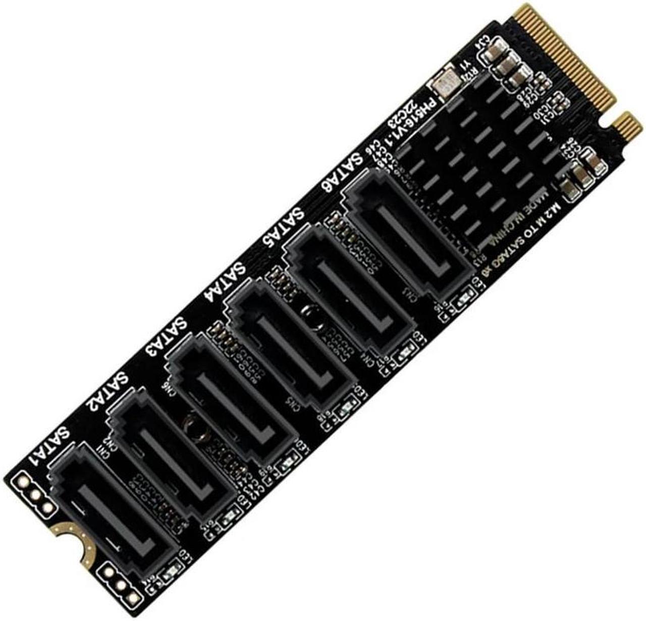 FOR M.2 NVME PCI-E PCIE X4 X8 X16 To 6 Port 3.0 SATA Adapter Card Riser 1166 Chassis Server PC Computer Expansion Card Durable