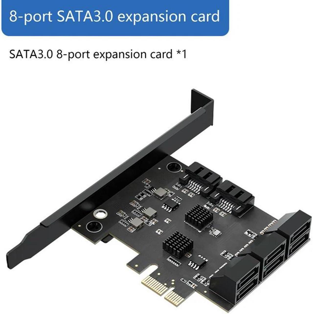 FOR 8 Ports SATA Adapter Card Riser Card PCI-E X1 SATA3.0 6Gb/S Hard Disk Expansion Card For BTC Miner Mining