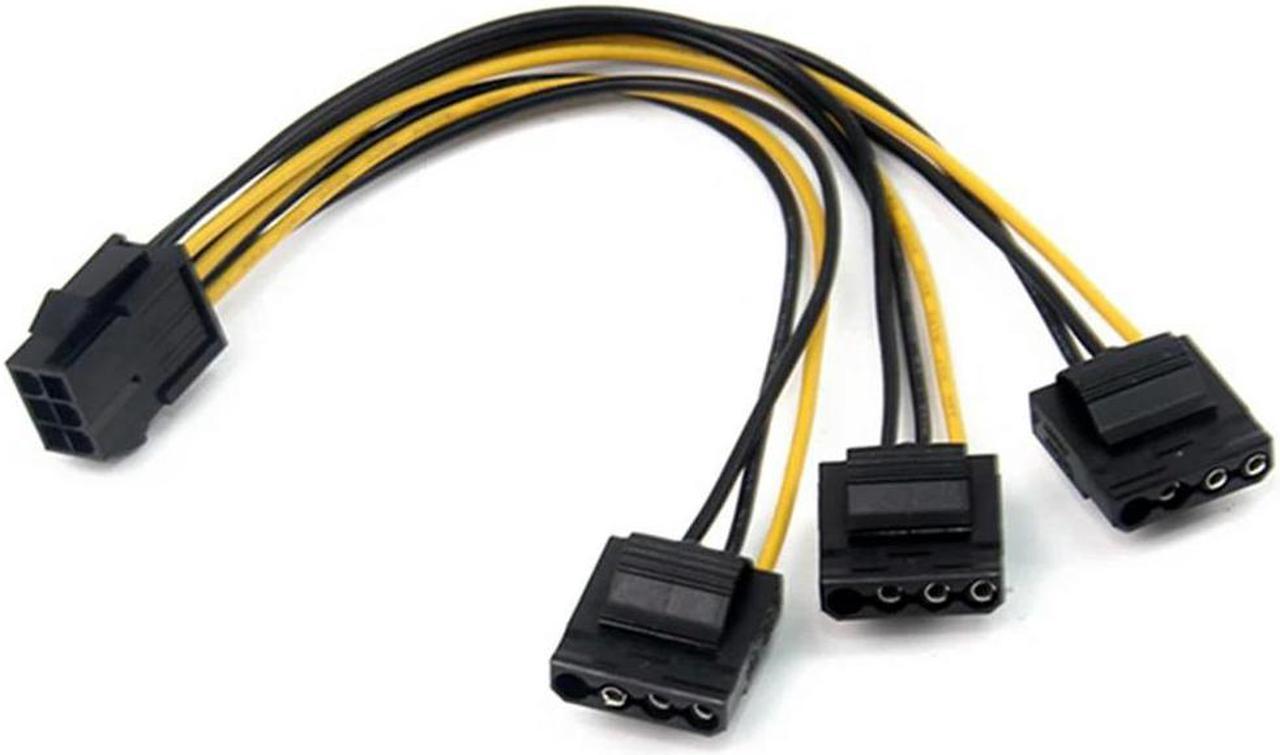 FOR 3 X Molex 4 Pin To 6-Pin PCI Express Video Card Pci-E ATX PSU Power Converter Cable Molex To Pcie 6 Pin To 4 Pin Adapter