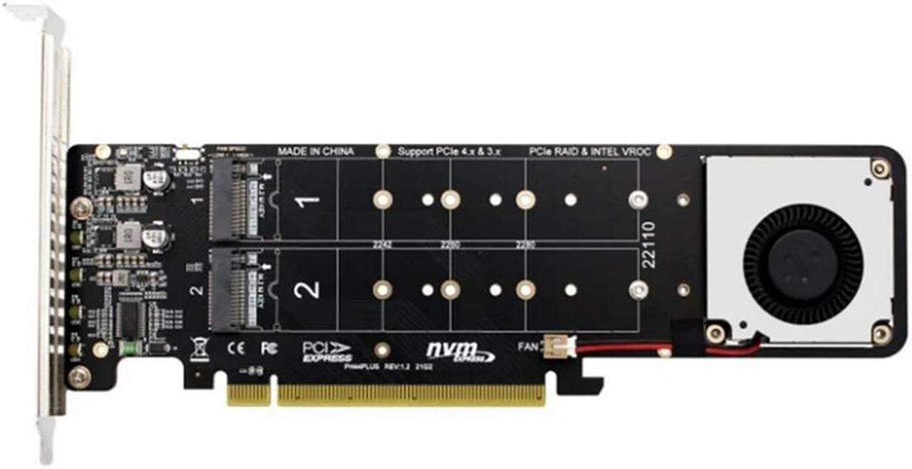 FOR Double-Sided 4-Disk NVME Raid PCI-E X16 Split Card PCI-E X16 To M.2 M-Key NVME X4SSD RAID Expansion Card Adapter