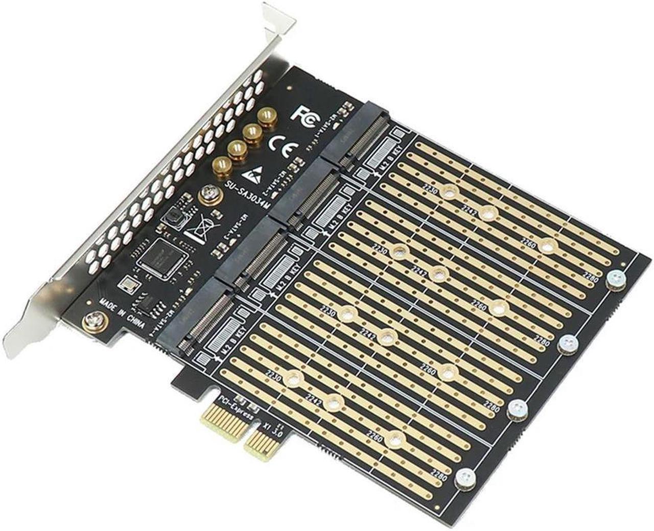 FOR 1 Piece 10 Gbps To PCI Express X1 Adapter PCI-E M.2 Expansion Card Riser B Key M2 M.2 4 Port NGFF SATA SSD