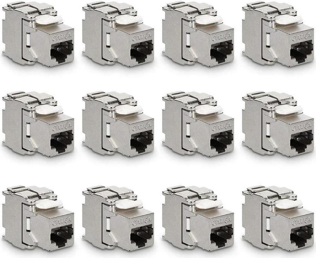 FOR Module Jacks - 12 Piece CAT6A Shielded Jack RJ45 Cat 6A Ethernet Module 10 Gbit With Metal Housing