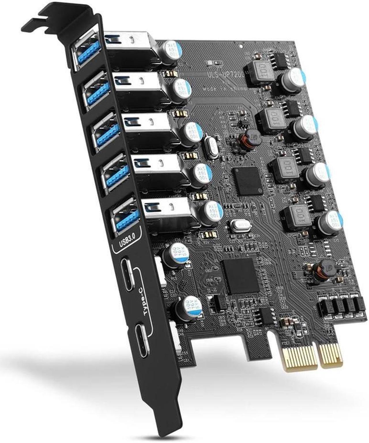 FOR Pcie USB3.0 Card 7-Port Expansion Card PCI Express USB Add In Card Without Additional Power Cables For Desktop Computer