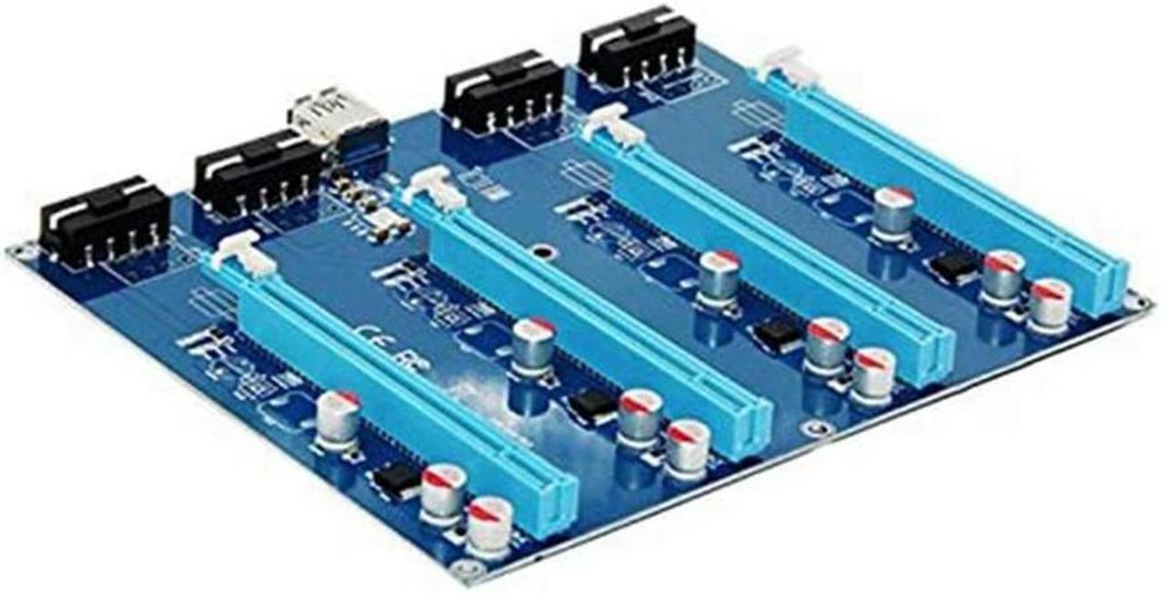 FOR PCI-E X1 To 4PCI-E X16 Expansion Kit 1 To 4 Port PCI Express Switch Multiplier HUB Riser Card For BTC Miner Expansion