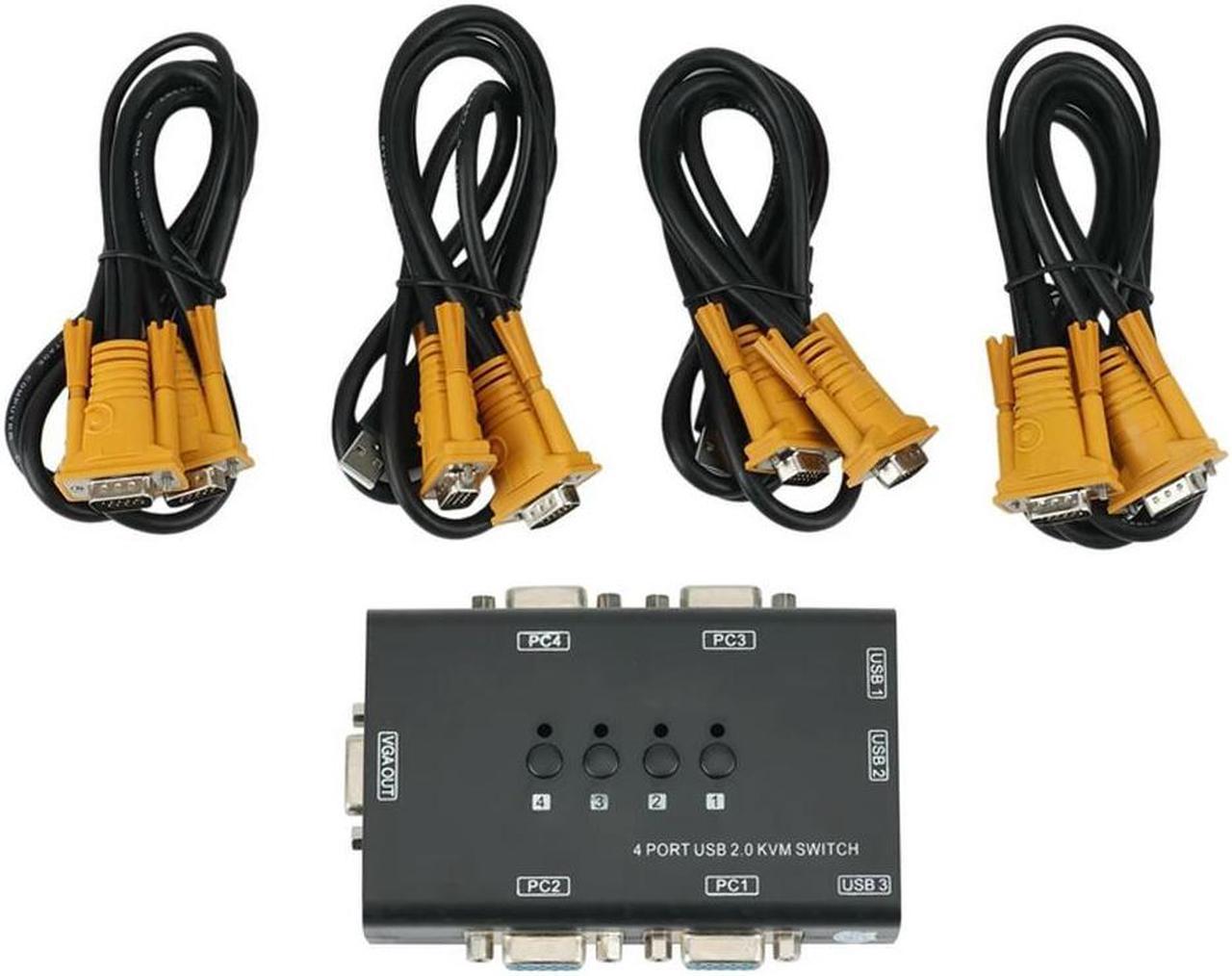 FOR USB VGA KVM Switch,4 Port Selector Automatic Switcher For 4PC Sharing Video Monitor And 3 USB Devices,Keyboard,Mouse