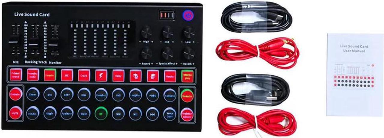 FOR M9 Sound Card Live Broadcast Equipment Sound Card +Color Lights Compatible With Multi-Platform Live Singing