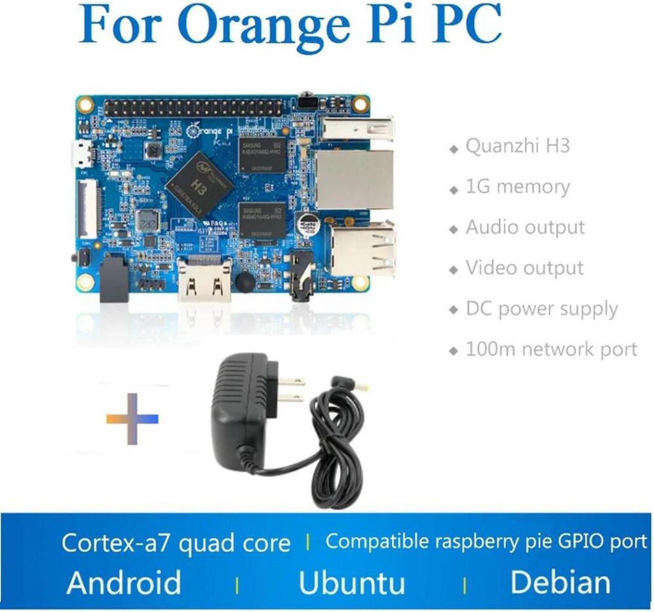 FOR Pi PC H3 Board 1GB DDR3+5V3A Power Supply Cortex-A7 Quad Run 4.4/Ubuntu/Debian US Plug