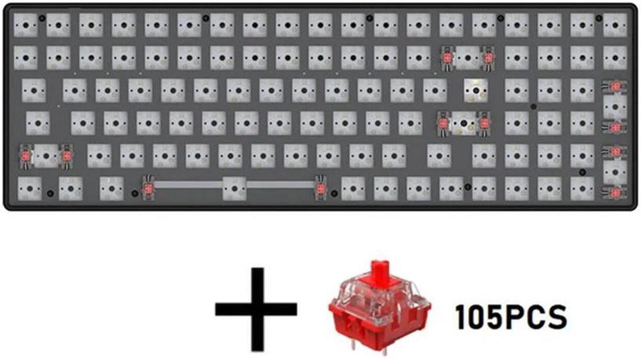 FOR 100 Key Hot-Swappable Mechanical Keyboard With Red Switch Kit +2.4G +Wired 3 Mode Gaming Keyboard