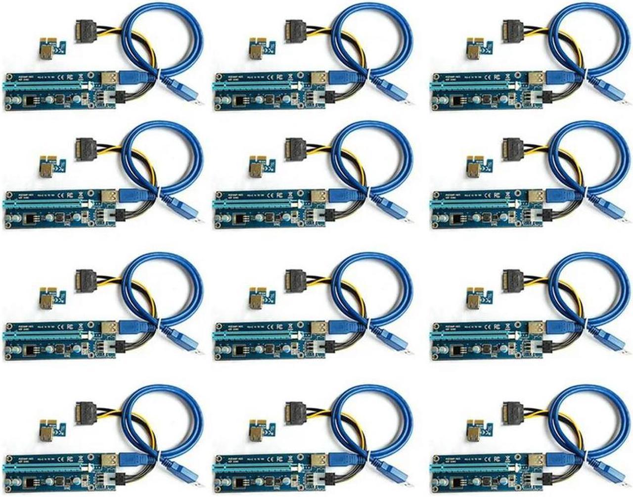 FOR VER006C PCI-E Riser Card 006C PCIE 1X To 16X Ext 60CM 100CM USB 3.0 Cable SATA To 6Pin Power Cord For GPU Mining