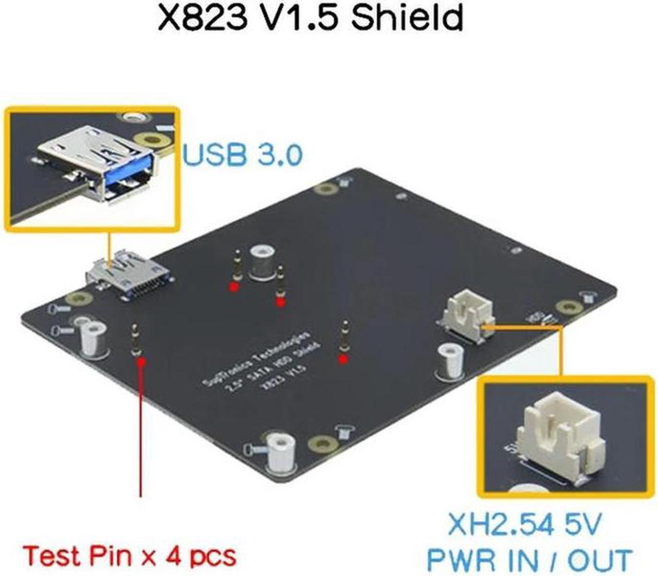 FOR NASPi Lite Kit+X823 Expansion Board+X-C2 Adapter Board+Case for Pie SATA HDD/SSD Hard Disk NAS Storage Server