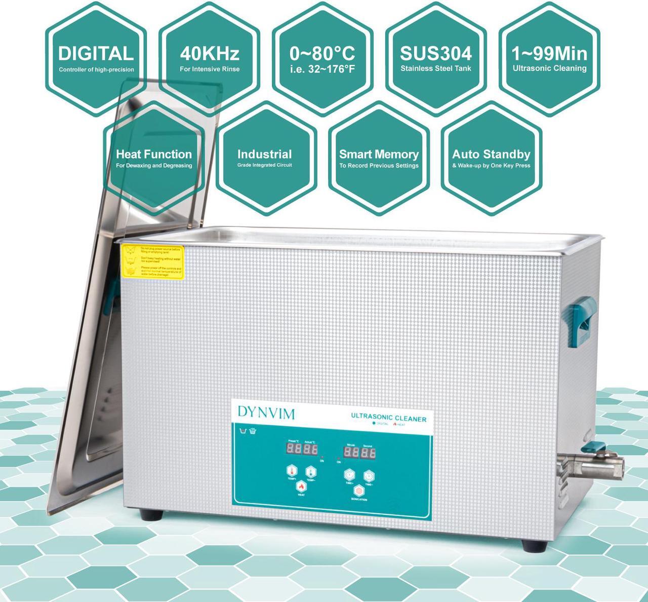 Alt view image 2 of 7 - Ultrasonic Cleaner - DYNVIM 30L Ultrasonic Carburetor Cleaner,Sonic Cleaner,Ultrasound Cavitation Machine with Digital Timer and Heater for Cleaning Vinyl Record,Parts,Gun,PCB Board,Lab,Dental Tool