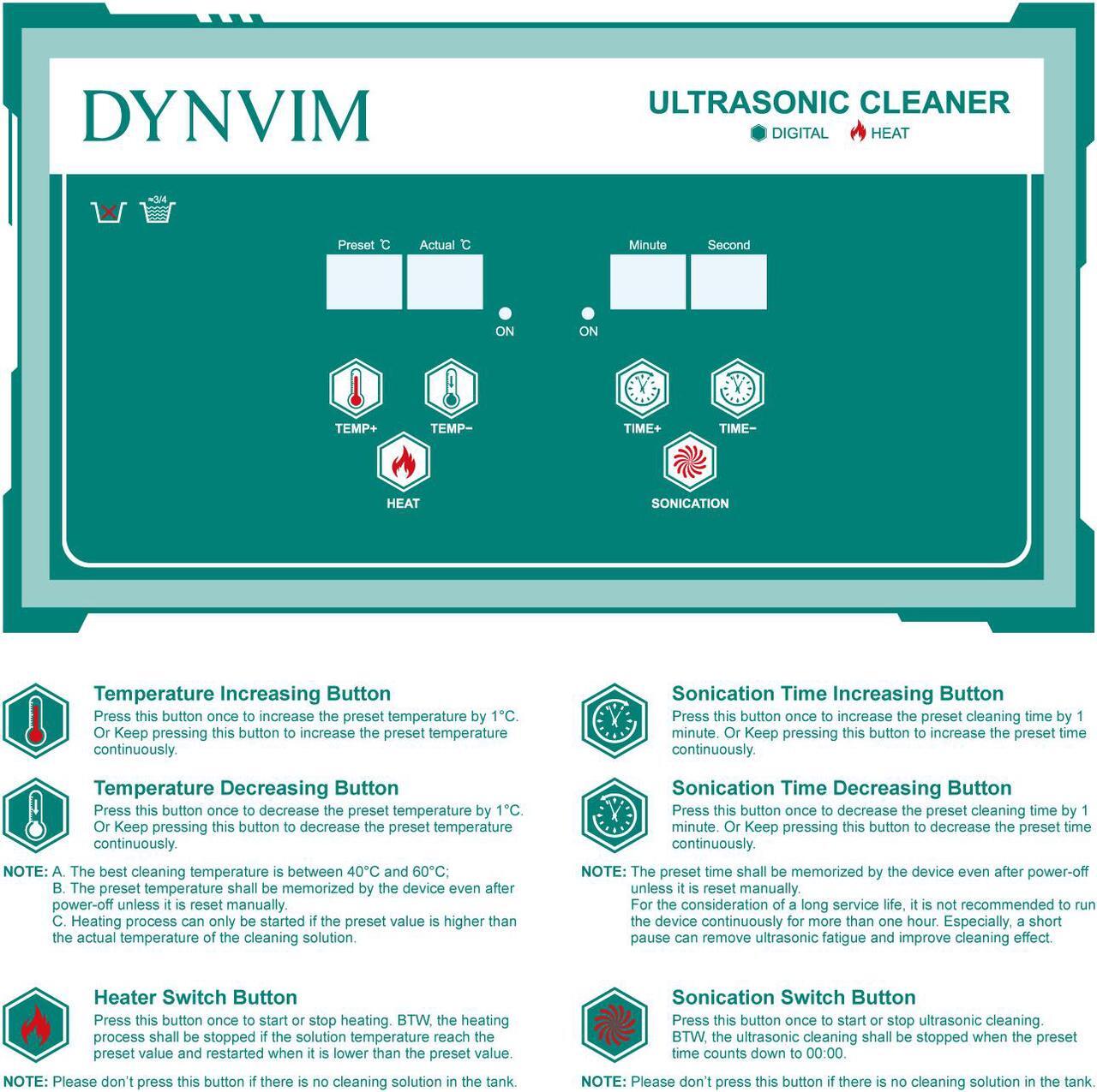 Alt view image 5 of 7 - Ultrasonic Cleaner - DYNVIM 30L Ultrasonic Carburetor Cleaner,Sonic Cleaner,Ultrasound Cavitation Machine with Digital Timer and Heater for Cleaning Vinyl Record,Parts,Gun,PCB Board,Lab,Dental Tool