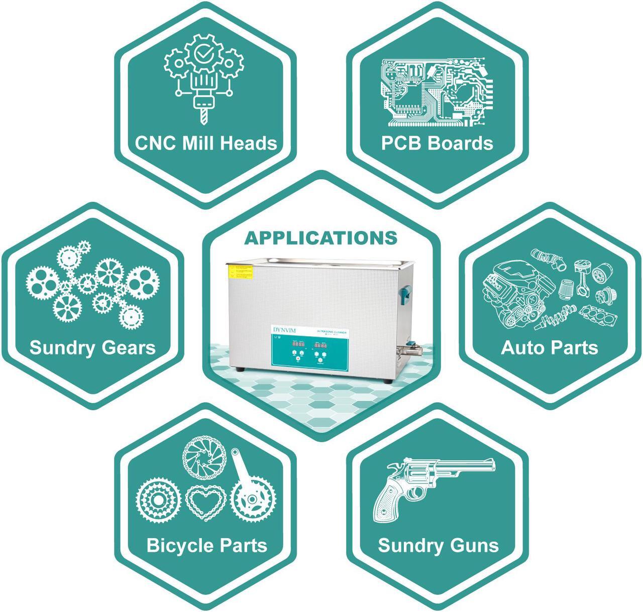 Alt view image 3 of 7 - Ultrasonic Cleaner - DYNVIM 30L Ultrasonic Carburetor Cleaner,Sonic Cleaner,Ultrasound Cavitation Machine with Digital Timer and Heater for Cleaning Vinyl Record,Parts,Gun,PCB Board,Lab,Dental Tool