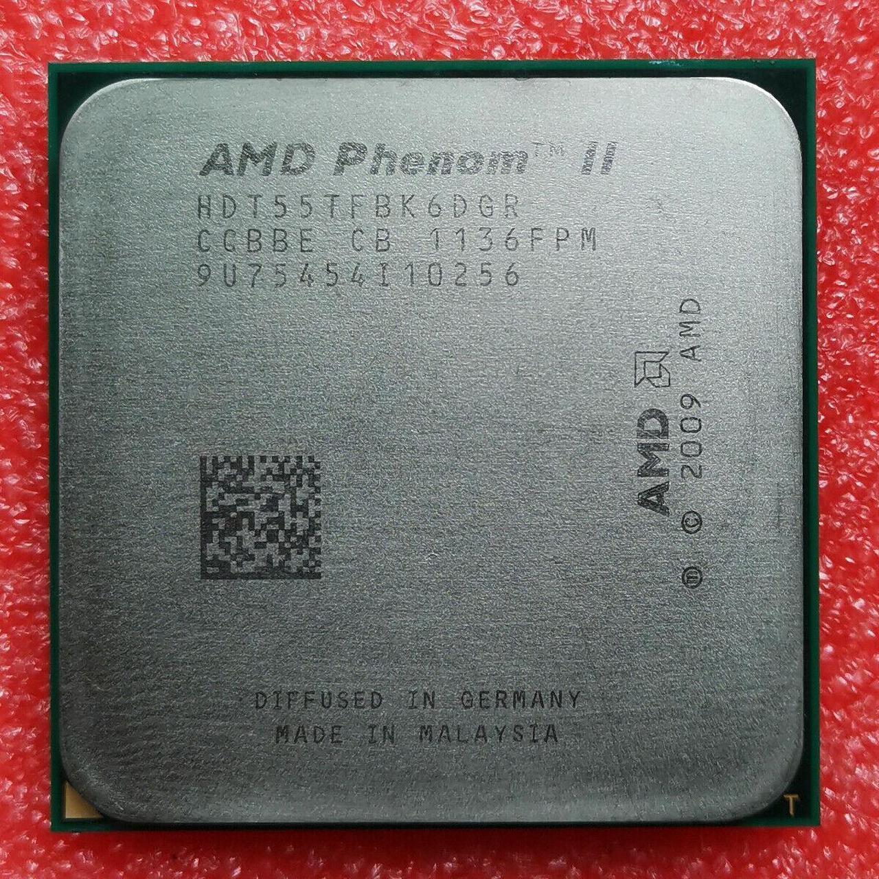 Alt view image 2 of 2 - AMD Phenom II X6 1055T - Phenom II X6 Thuban 6-Core 2.8 GHz Socket AM3 125W Desktop Processor - HDT55TFBGRBOX