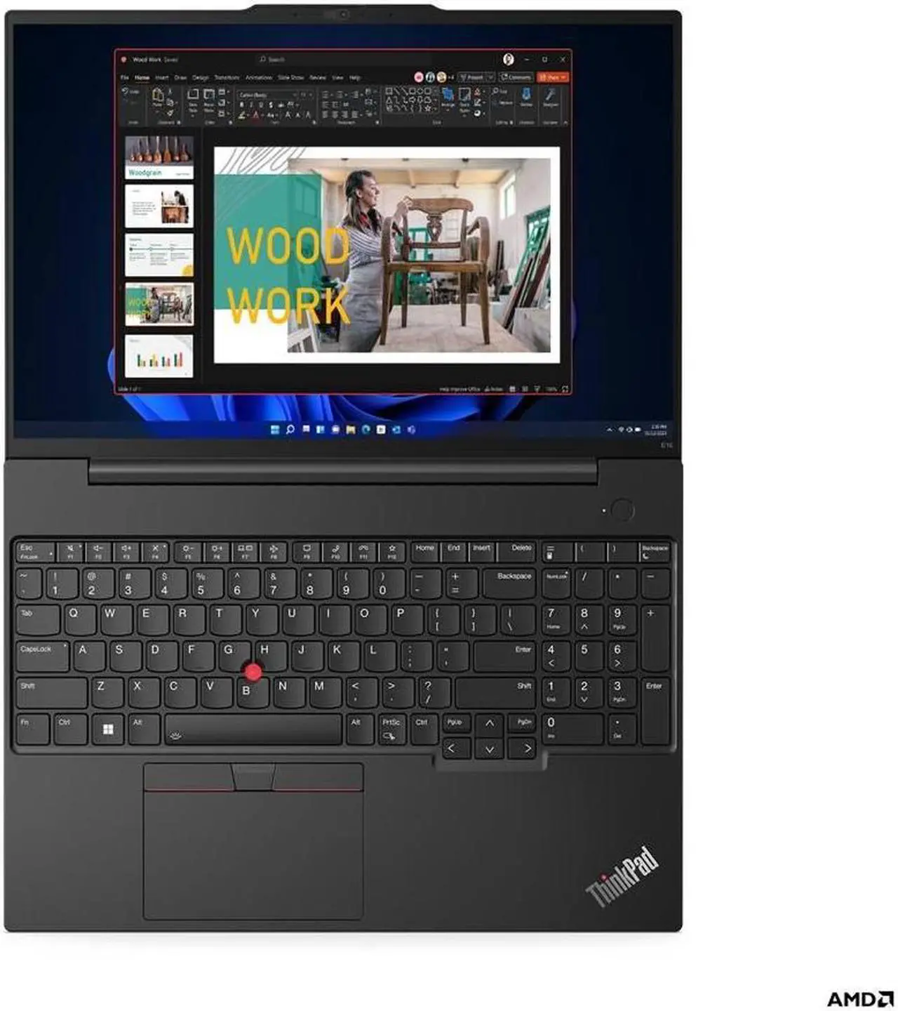 Alt view image 4 of 6 - Lenovo ThinkPad E16 Gen1, WUXGA IPS 16", AMD Ryzen 7-7730U, 16GB RAM, 512GB Nvme SSD, Windows 11 Pro