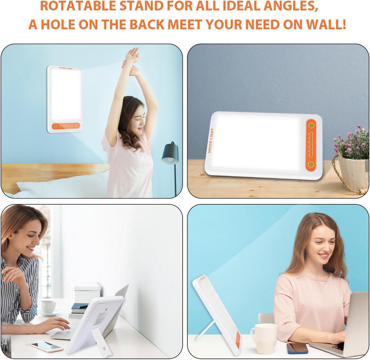 Alt view image 5 of 7 - MOOD LIGHT Light Therapy Lamp, UV Free 10000 Lux Brightness, 6 Timer Function, Adjustable Brightness Levels, Touch Control, and Rotatable Standing Bracket for a Happy Home/Office/Travelling