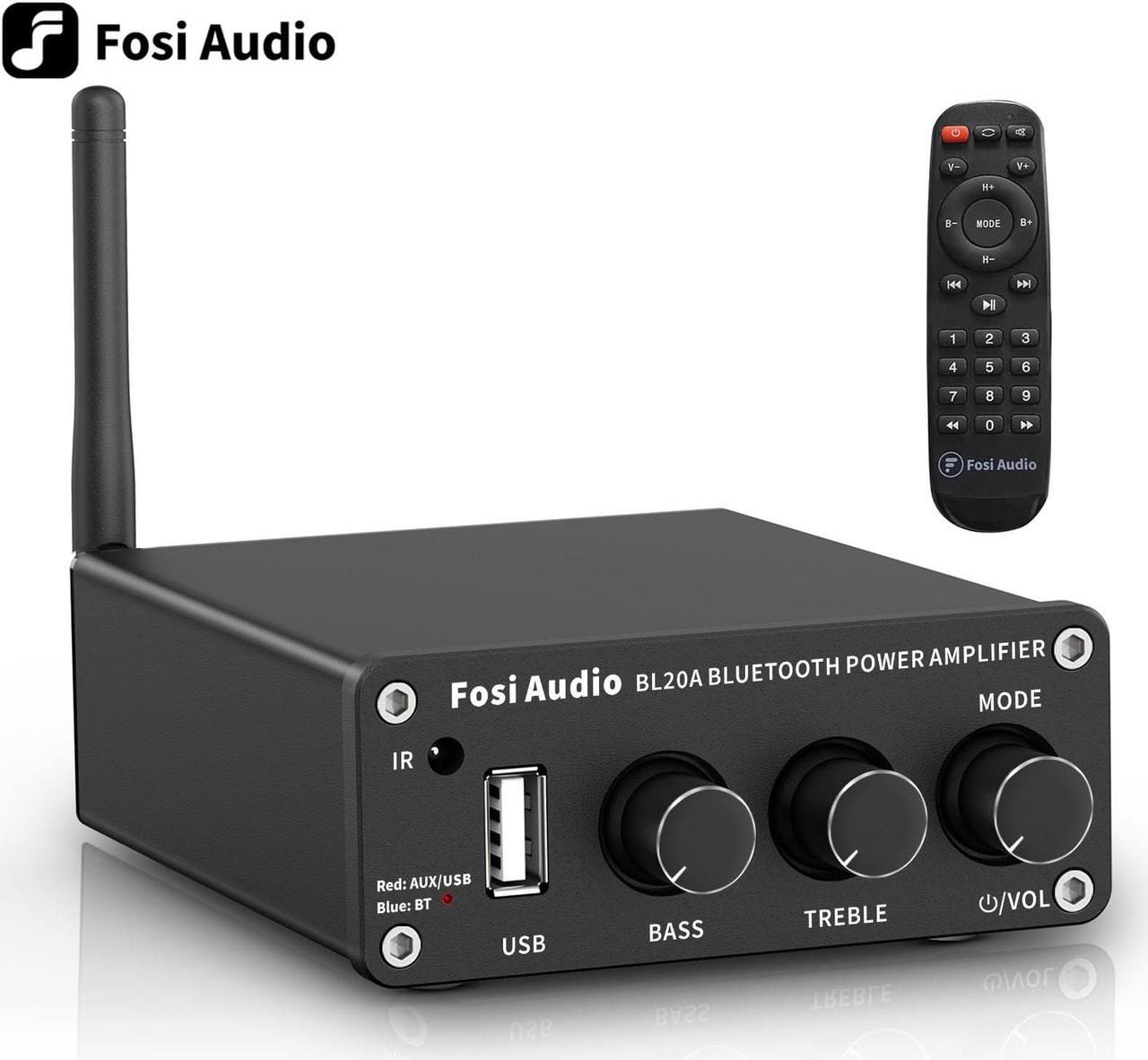 Main image of Fosi Audio BL20A 200W Bluetooth 5.0 Home Audio Stereo Amplifier Hi-Fi Mini Class D Integrated Amp with U-Disk/3.5MM AUX/RCA Input and Remote Control for Home Passive Theater Speaker with Power Supply