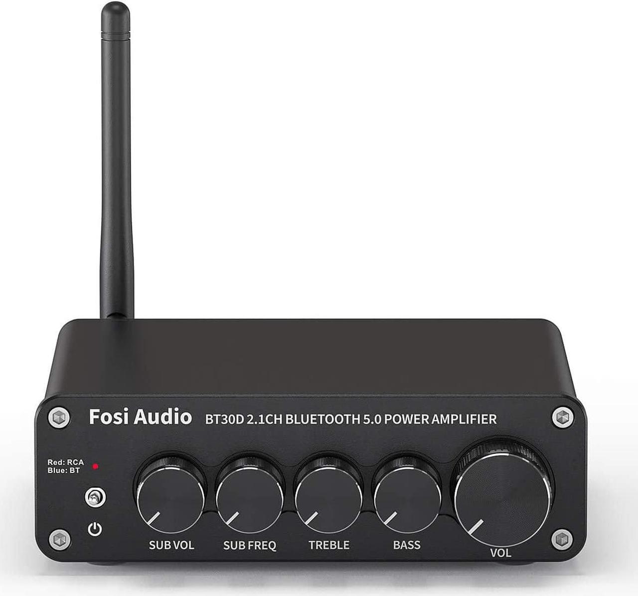 Main image of Fosi Audio BT30D Bluetooth 5.0 Stereo Audio Receiver Amplifier 2.1 Channel Mini Hi-Fi Class D Integrated Amp 50 Watt x2+100 Watt for Home Outdoor Passive Speakers/Subwoofer Powered Subwoofer