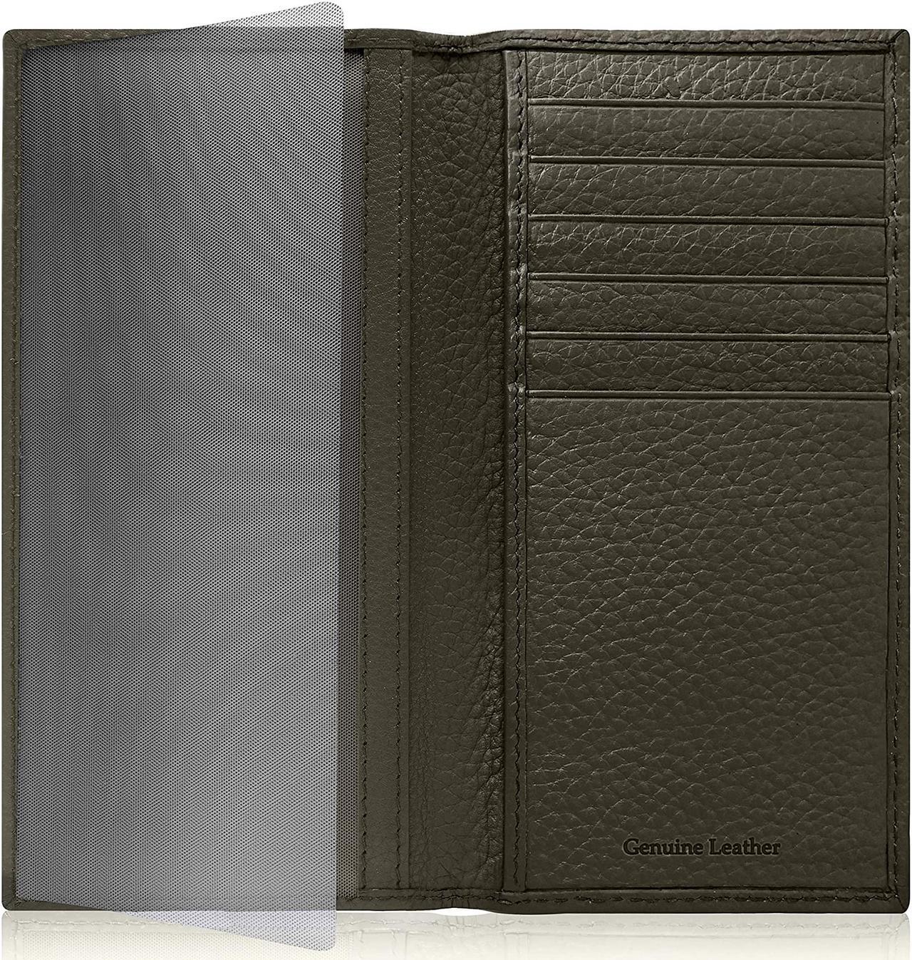 Alt view image 6 of 9 - Genuine Leather Checkbook Cover For Men & Women - Checkbook Covers With Card Holder Wallet RFID Blocking
