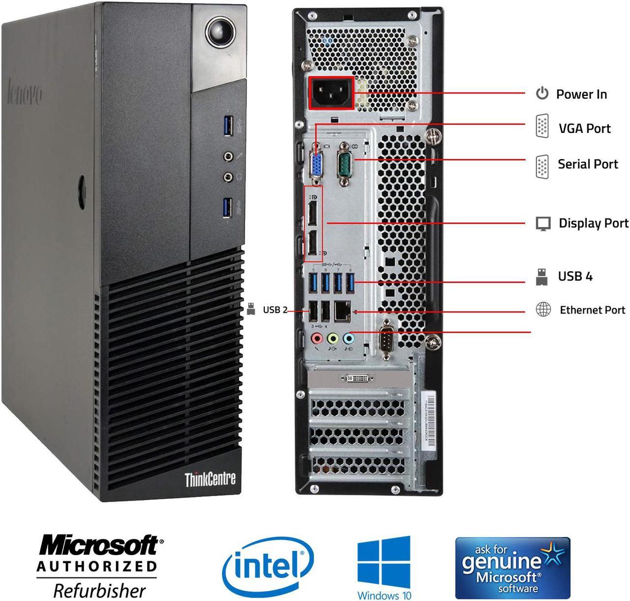 Alt view image 2 of 7 - Lenovo ThinkCentre M93 Desktop SFF Computer PC i7 4770 3.4Ghz 32GB DDR3 RAM 512GB SSD NVIDIA GeForce GT 1030 2GB Win 10 Pro WIFI with Gaming PC Keyboard & Mouse HAJAAN HC510 HDMI