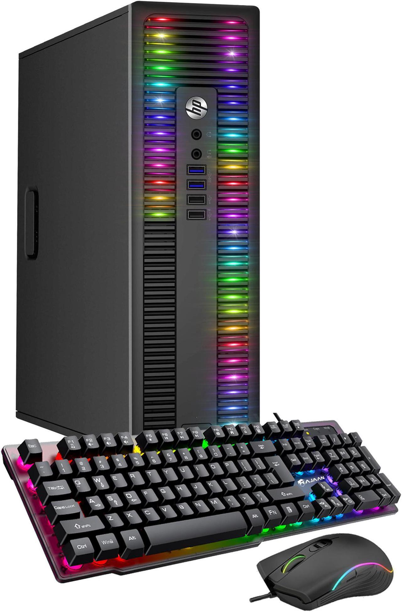 RGB Lights Desktop PC - HP ProDesk Computer Intel Core i7 4th Generation Processor 16GB RAM 256GB SSD Win 10 Pro WIFI HAJAAN Gaming PC Keyboard & Mouse