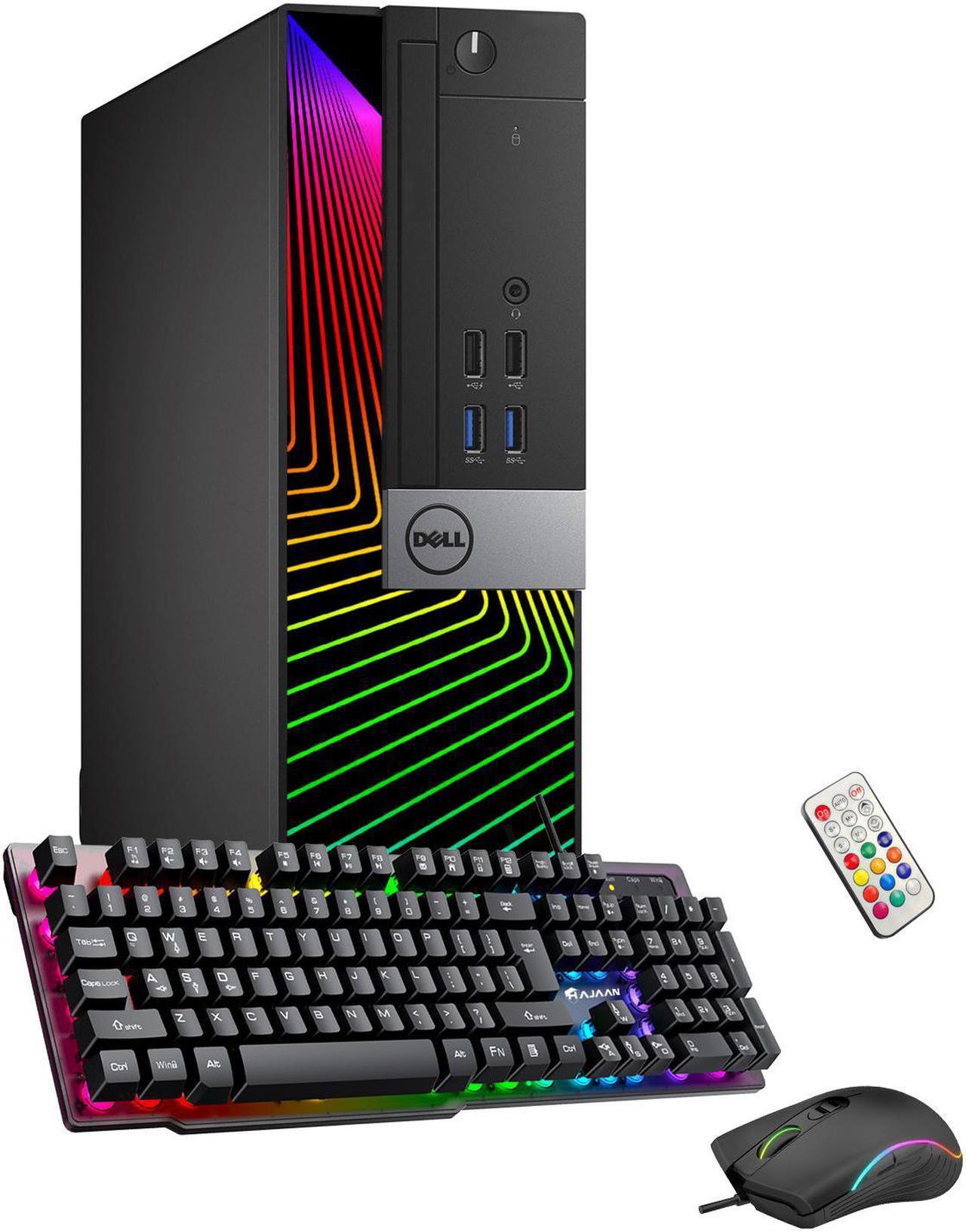 Custom Built RGB Lights PC - Dell OptiPlex SFF Computer Intel Core i5 6500 Processor 8GB RAM 512GB SSD Win 10 Pro WIFI HAJAAN Gaming PC Keyboard & Mouse HDMI