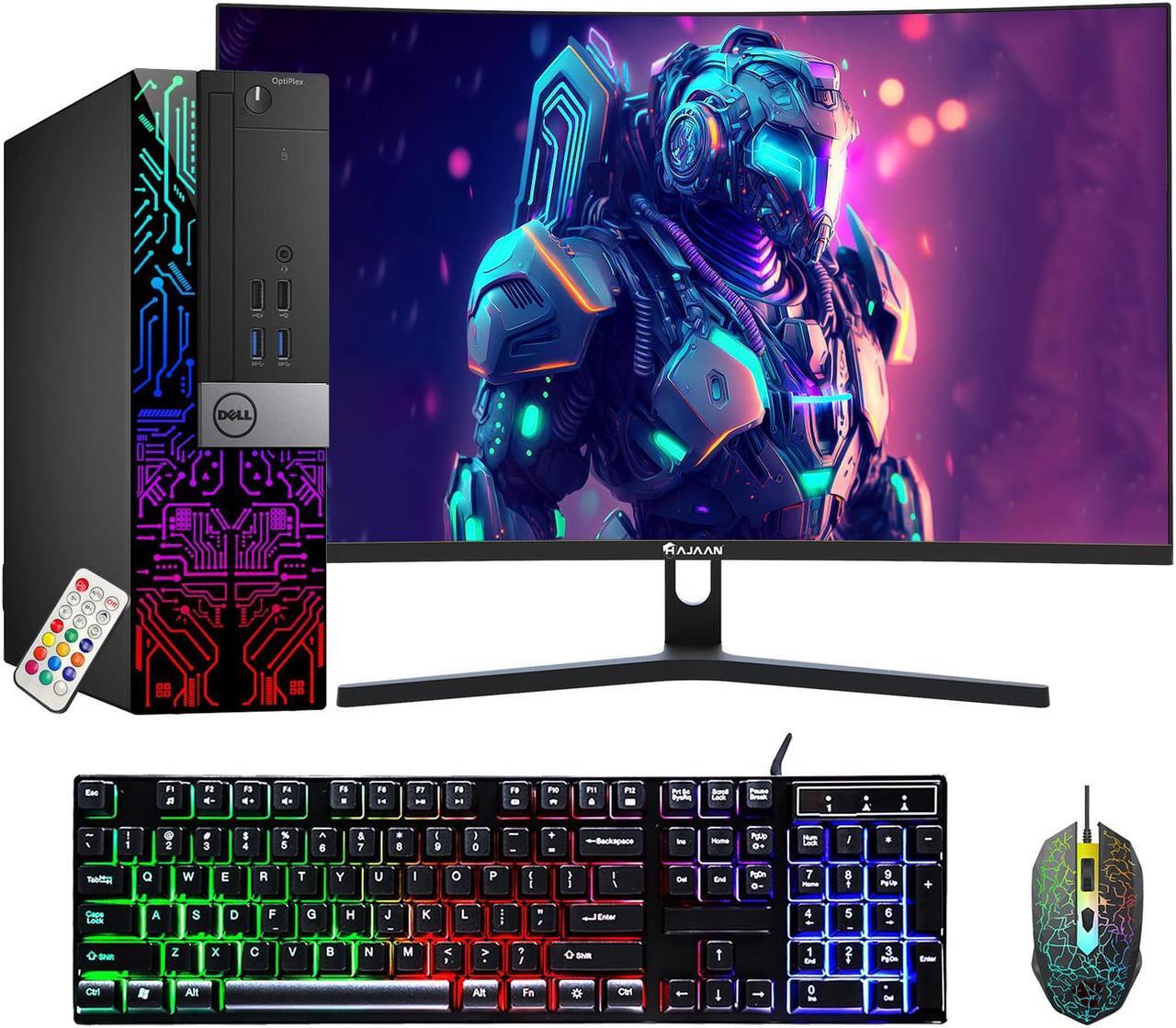 Main image of Dell OptiPlex Computer with 27 Inch Gaming Monitor i7 6700 3.4 GHz NVIDIA GT 1030 2GB 16GB RAM 512GB SSD Win 10 Pro WIFI, HAJAAN Keyboard & Mouse