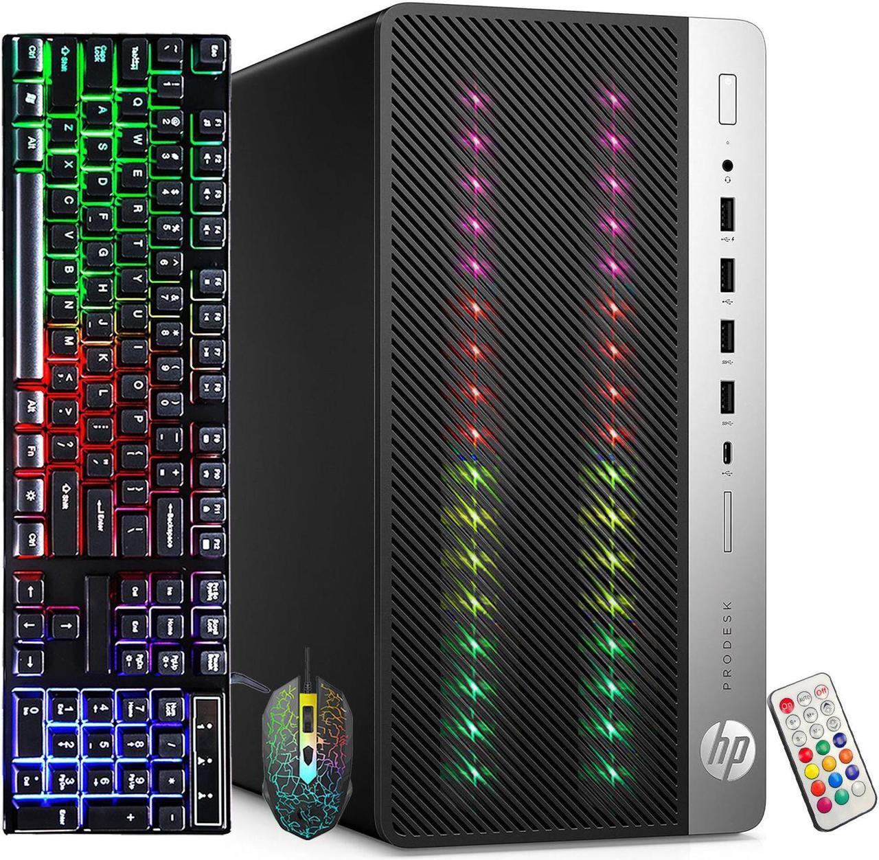 HP ProDesk RGB Gaming PC Tower Desktop Computer, Intel Hexa Core i5-8500 up to 4.10GHz, 32GB DDR4 RAM, 1TB SSD, GeForce RTX 3050 6GB, WiFi, BT, Windows 11 Pro