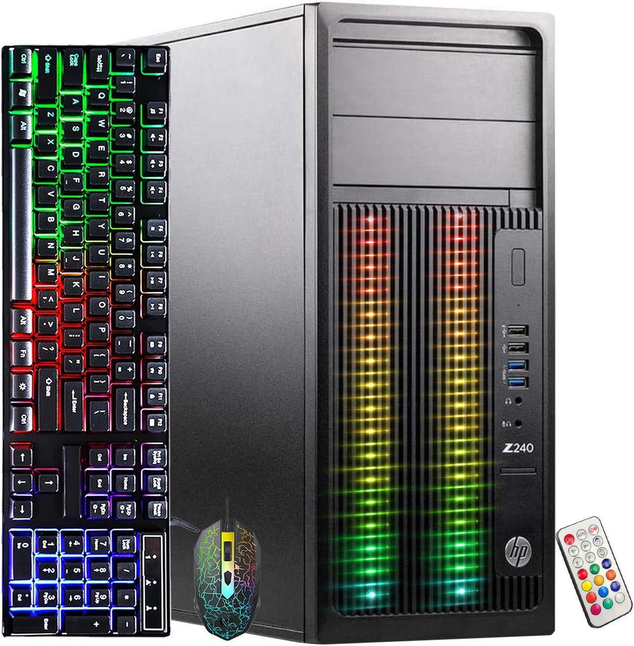 HP Z240 Tower Workstation RGB Gaming Computer, Intel Quad Core i5-6500 up to 3.60GHz, 32GB DDR4 RAM, 1TB SSD, GeForce RTX 3050 6GB,WiFi, BT, Windows 10 Pro