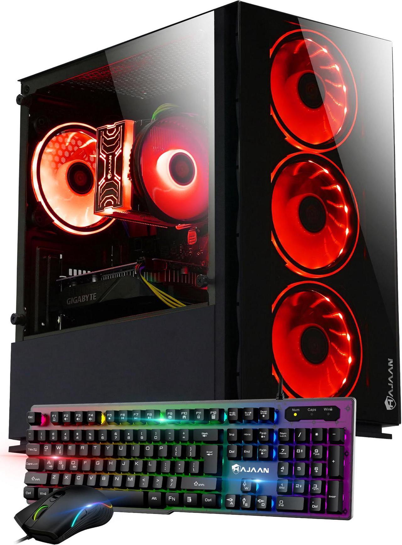 HAJAAN Prebuilt Gaming PC Desktop Tower - (Intel Quad Core i7 upto 4.0GHz/32GB DDR4 RAM/2TB SSD/GeForce GTX 1660 Super GDDR6 6G/RGB Keyboard Mouse/Headset/AC WiFi/Windows 10 Pro)