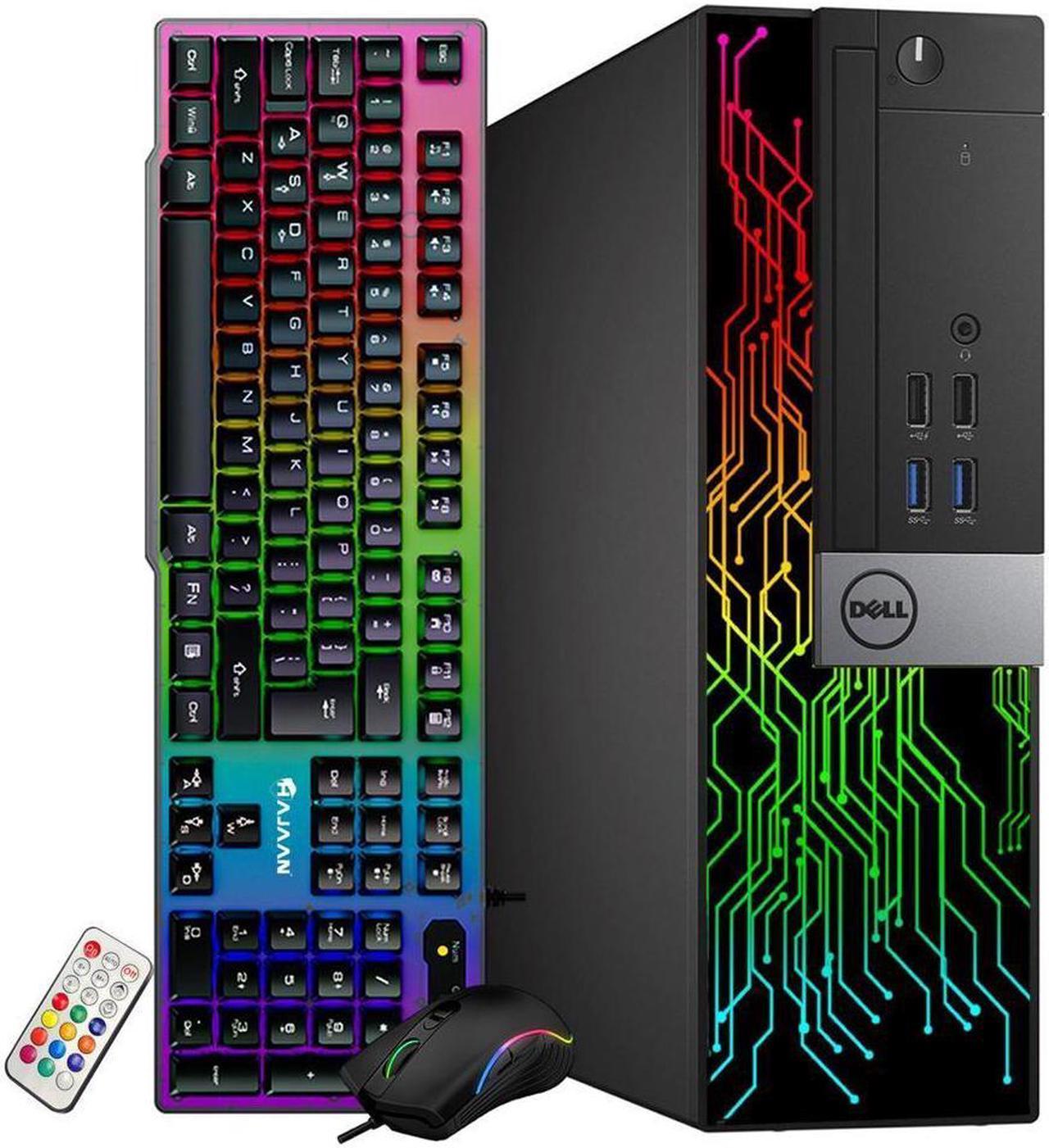 Dell Optiplex Customized RGB Lights Computer Intel Core i5 6500 |16GB RAM | 512 GB SSD Win 10 Pro WIFI, Gaming PC Keyboard & Mouse