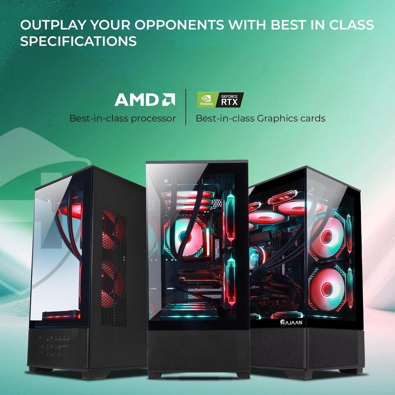 Alt view image 2 of 7 - HAJAAN Gaming PC (AMD Ryzen 7 7700 up to 5.3GHz, GeForce RTX 4070 12GB GDDR6, 32GB DDR5, 1TB NVMe SSD, WiFi Ready, Windows 11 Pro, 1 Year Warranty)
