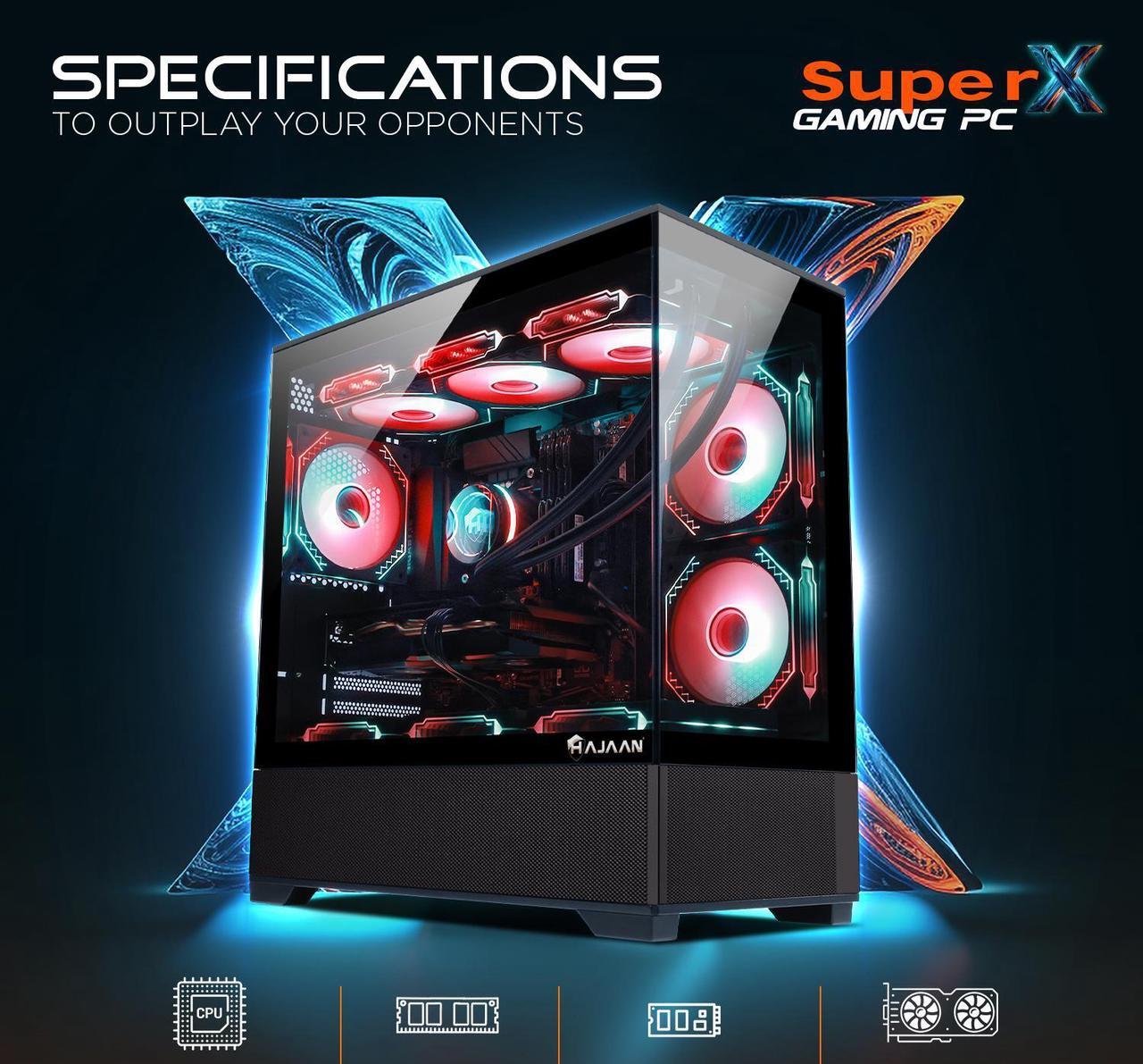 Alt view image 3 of 7 - HAJAAN Gaming PC (AMD Ryzen 7 7700 up to 5.3GHz, GeForce RTX 4070 12GB GDDR6, 32GB DDR5, 1TB NVMe SSD, WiFi Ready, Windows 11 Pro, 1 Year Warranty)