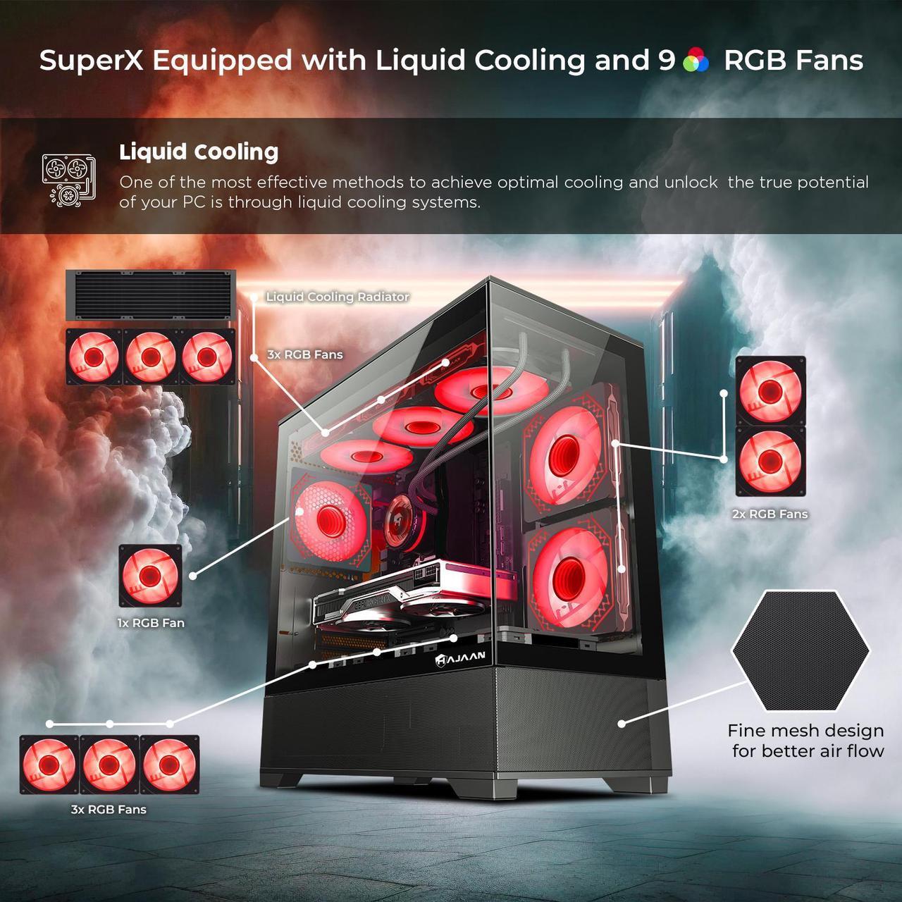 Alt view image 4 of 7 - HAJAAN Gaming PC (AMD Ryzen 7 7700 up to 5.3GHz, GeForce RTX 4070 12GB GDDR6, 32GB DDR5, 1TB NVMe SSD, WiFi Ready, Windows 11 Pro, 1 Year Warranty)