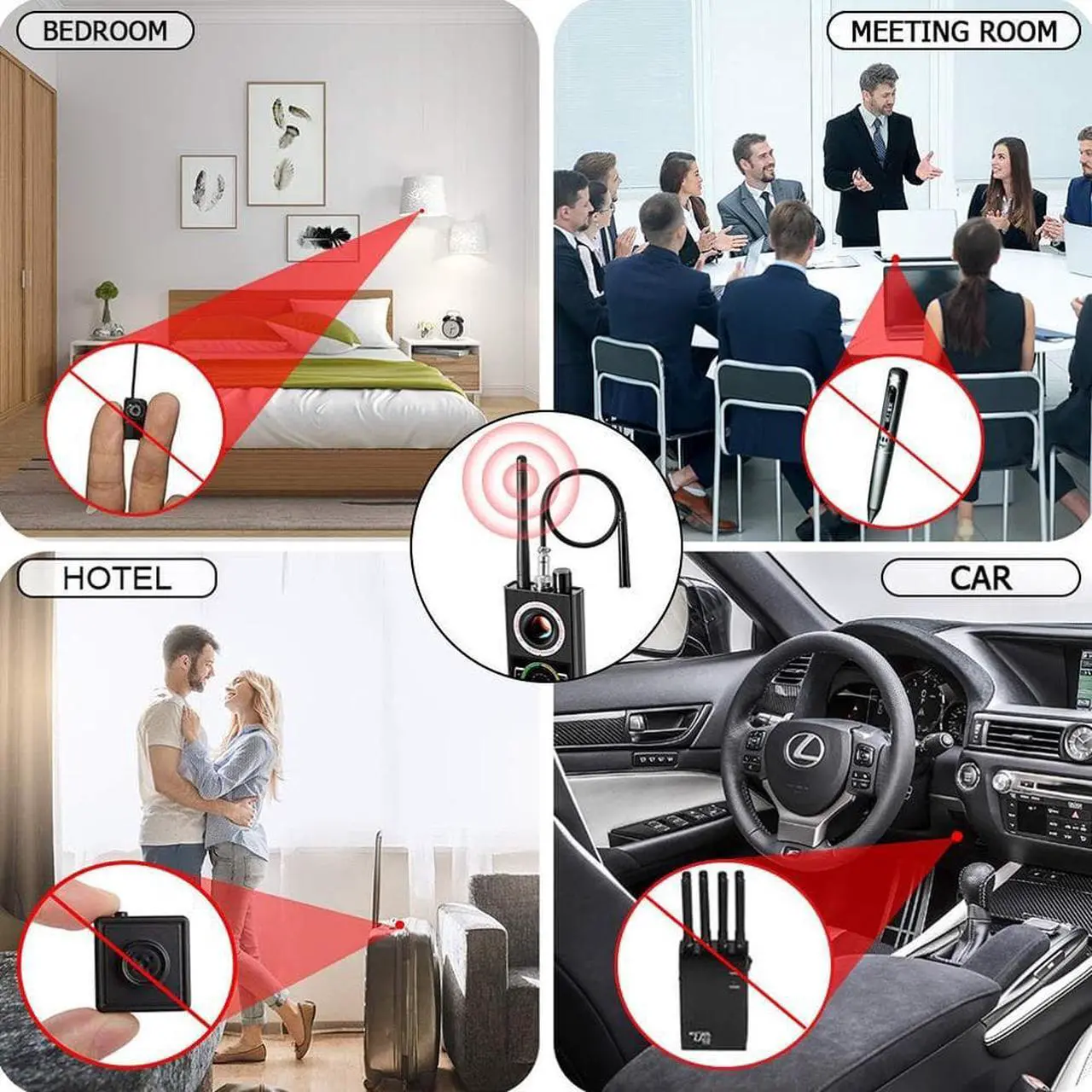 Alt view image 4 of 5 - K68 Anti Spy Wireless RF Bug Detector for Hidden Camera, GPS Tracker, Phone SIM Card, Eavesdropper Detection - Military Version