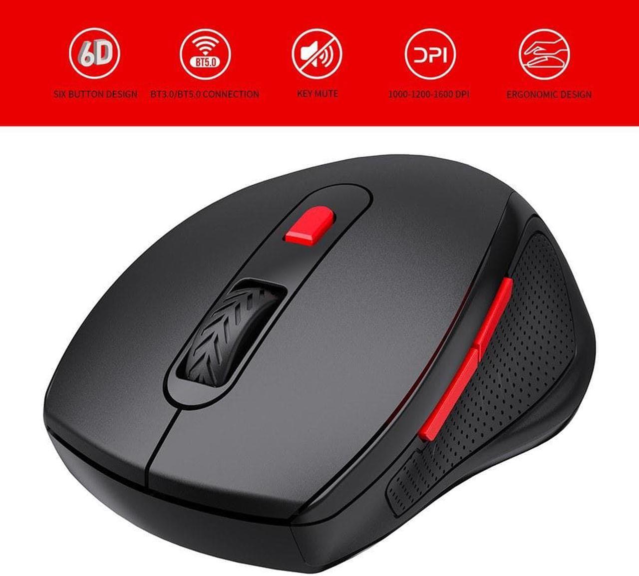 Alt view image 2 of 7 - HXSJ T67 Ergonomic Silent Office Gaming Bluetooth Wireless Mouse for Desktop PC Laptop - Bluetooth Version