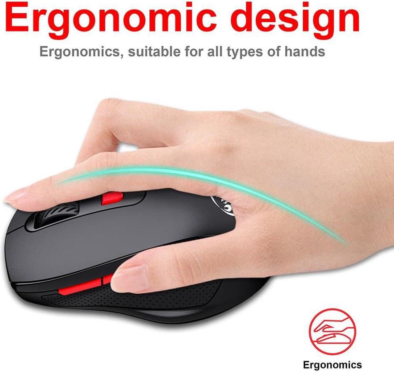 Alt view image 3 of 7 - HXSJ T67 Ergonomic Silent Office Gaming Bluetooth Wireless Mouse for Desktop PC Laptop - Bluetooth Version