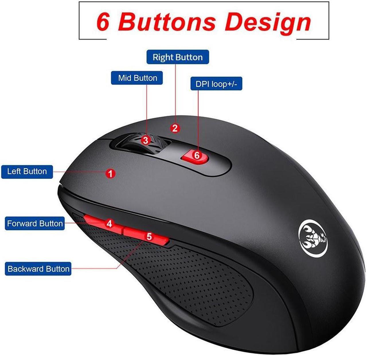 Alt view image 5 of 7 - HXSJ T67 Ergonomic Silent Office Gaming Bluetooth Wireless Mouse for Desktop PC Laptop - Bluetooth Version