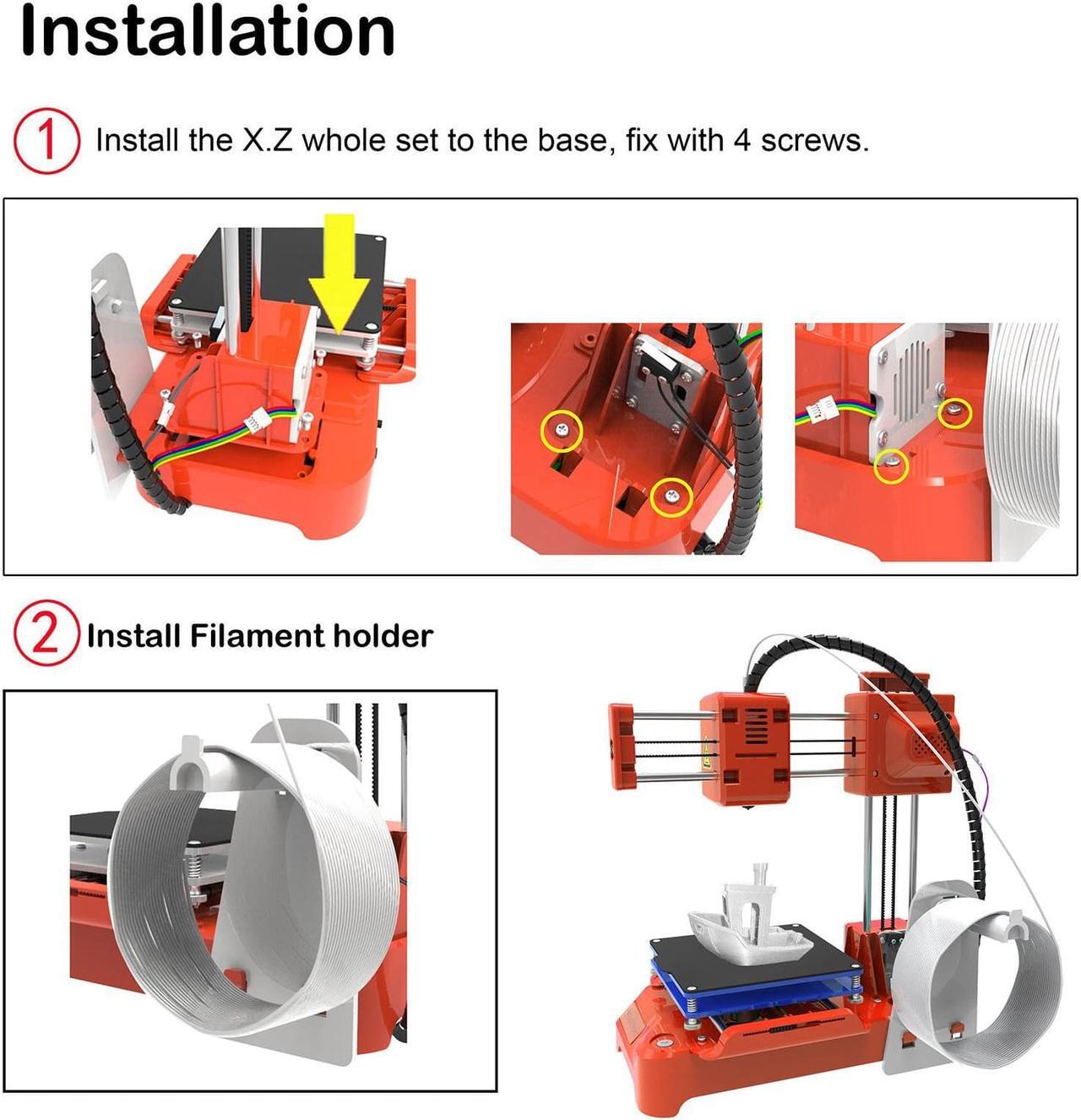 Alt view image 7 of 7 - EasyThreed K7 Mini Desktop 3D Printer for Kids / Beginners Household Education (100x100x100mm Print Size, One-Key Printing)