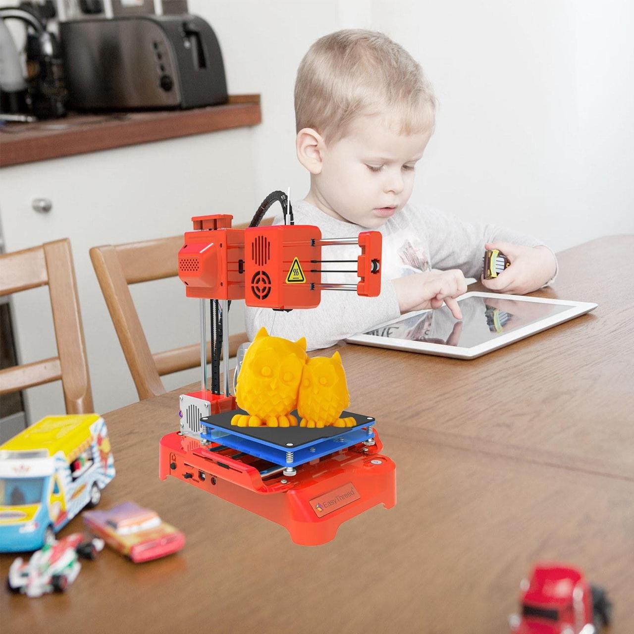 Alt view image 2 of 7 - EasyThreed K7 Mini Desktop 3D Printer for Kids / Beginners Household Education (100x100x100mm Print Size, One-Key Printing)