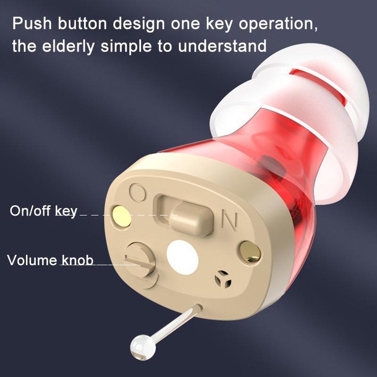 Alt view image 4 of 6 - GM-912 Digital Hearing Aid Sound Amplifier With Digital Display Charging Compartment (Red Blue)